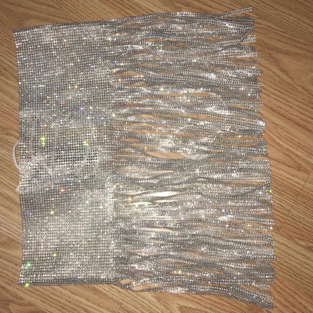 Hot & Delicious Fringe Shinny Diamond Belt/Skirt